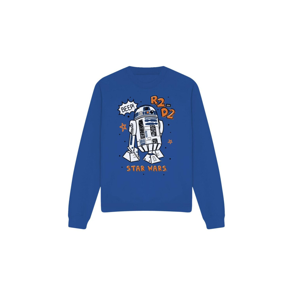 (S, Royal Blue) Star Wars Unisex Adult R2-D2 Sweatshirt