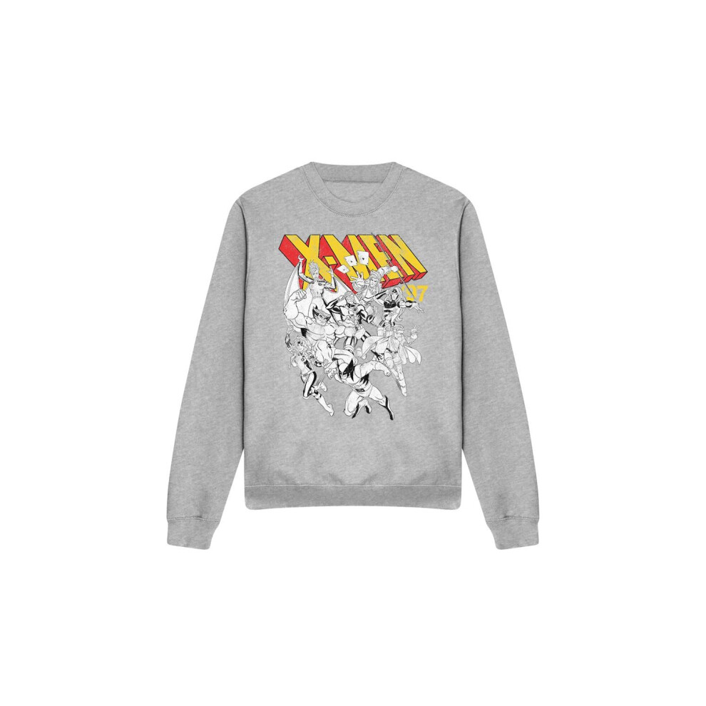 (S, Sport Heather) Marvel Unisex Adult X-Men Retro Team Sweatshirt