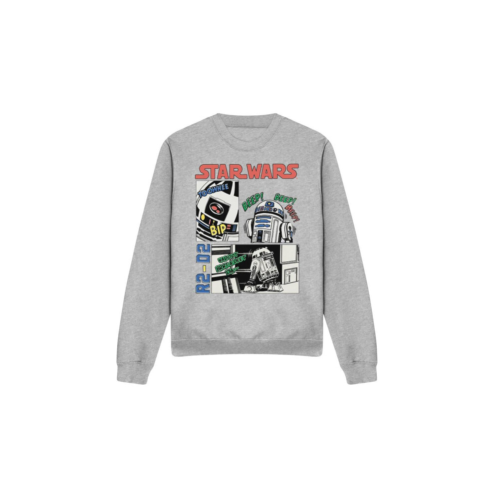 (XL, Sport Heather) Star Wars Unisex Adult Beep Boop R2-D2 Sweatshirt