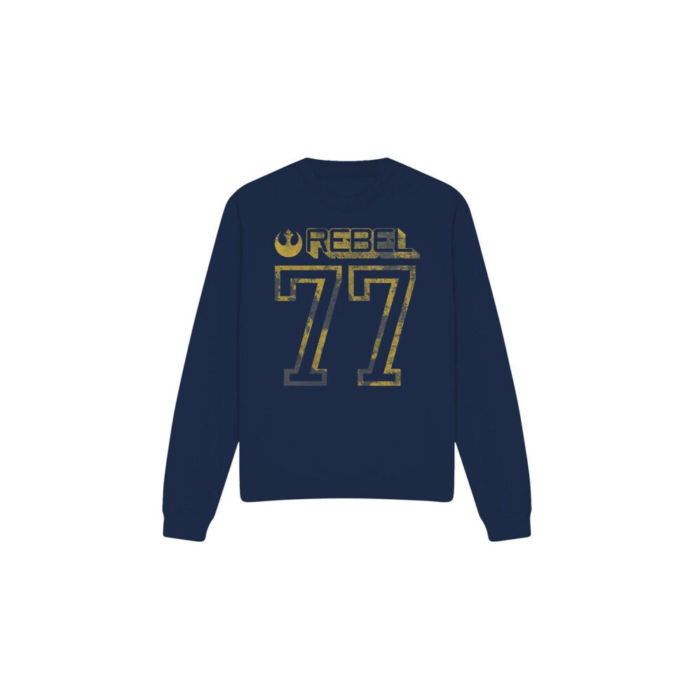 (XL, Navy) Star Wars Unisex Adult Rebel 77 Sweatshirt