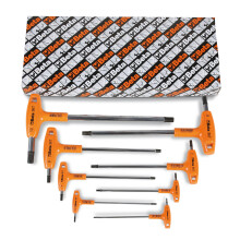 Juego de 8 llaves hexagonales con mango en T de alto torque Beta 96T de 2 mm a 10 mm