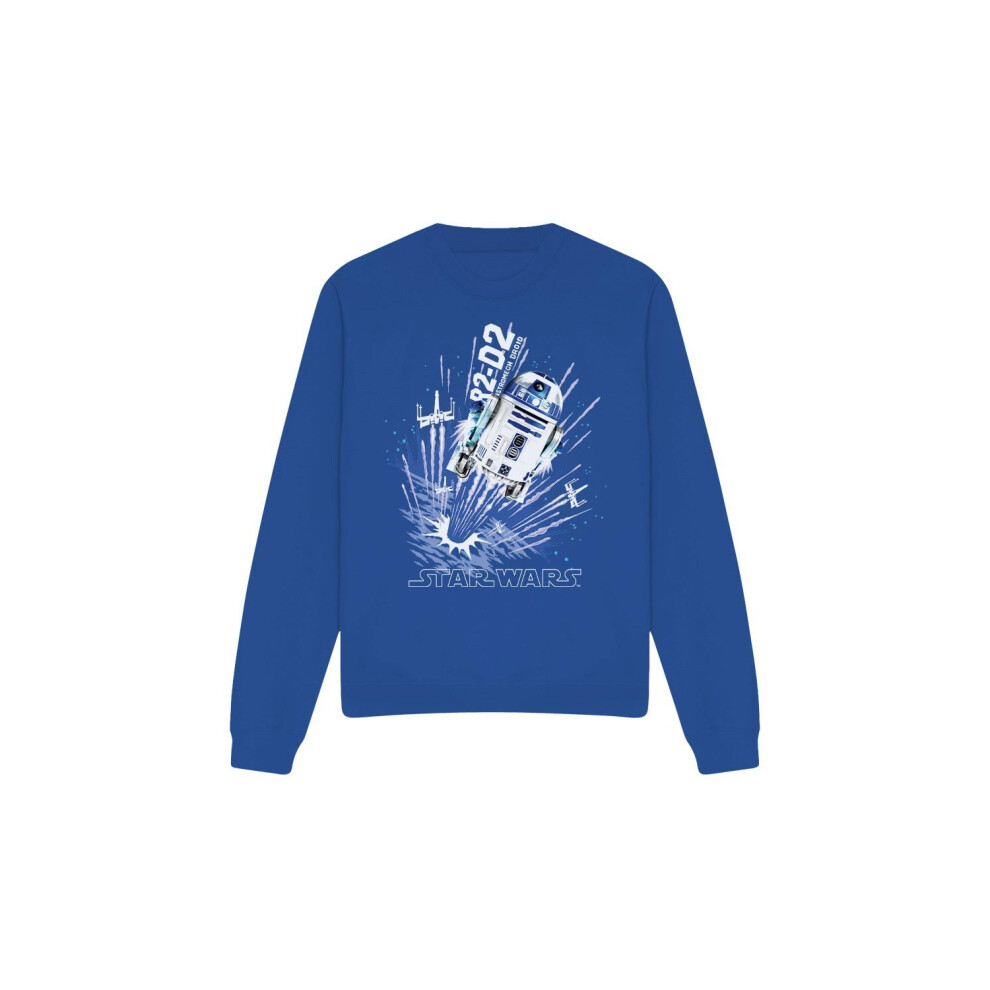 (XXL, Royal Blue) Star Wars Unisex Adult Blast Off R2-D2 Sweatshirt