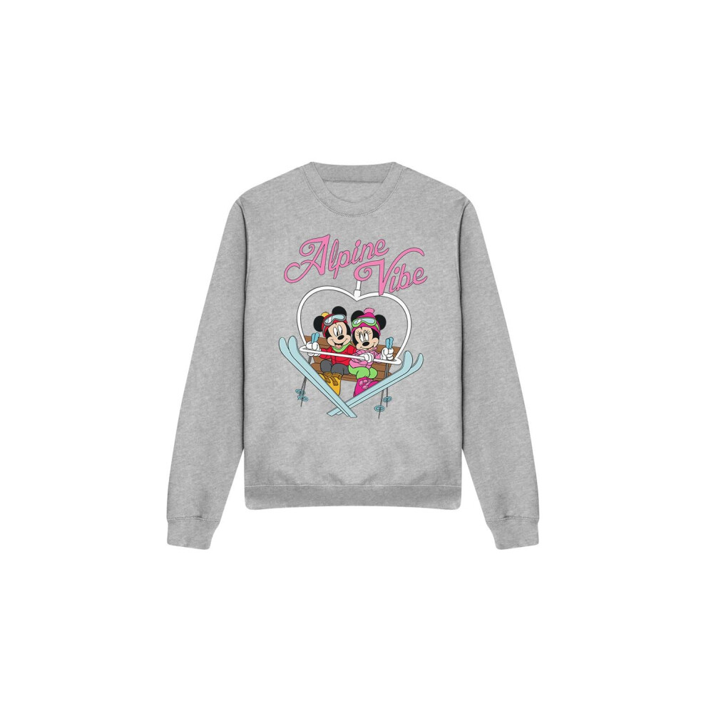 (M, Sport Heather) Disney Unisex Adult Alpine Vibes Mickey Mouse Sweatshirt