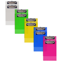 Produse mai bune pentru birou mini clipboarduri (10 pachete) Clipuri de profil scazut din plastic Culori translucide translucide Durabile A6 Memo