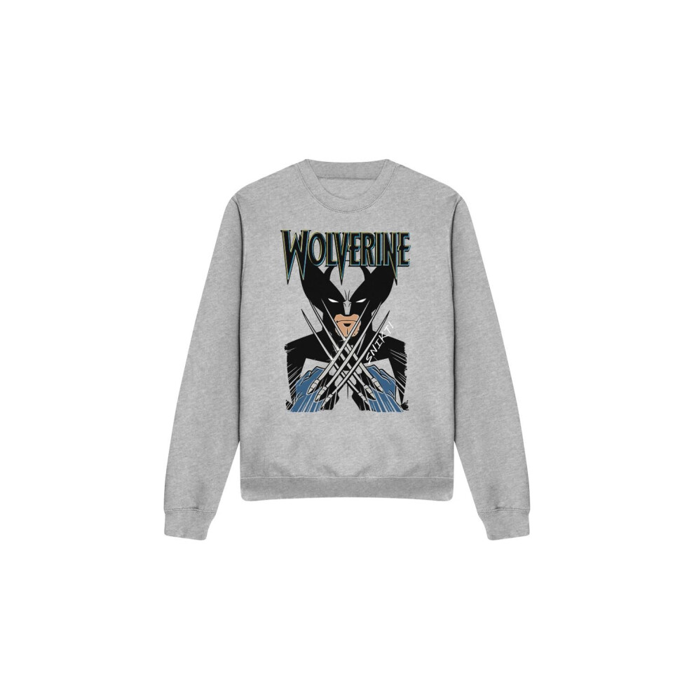 (XL, Sport Heather) Marvel Unisex Adult X-Men Wolverine Action Shot Sweatshirt