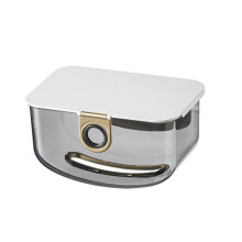 (Grey, One size) Anti-removal Lock Wall-mounted Tissue Box Dust-proof Lavatory Paper Finishing Box For Kitchen Home