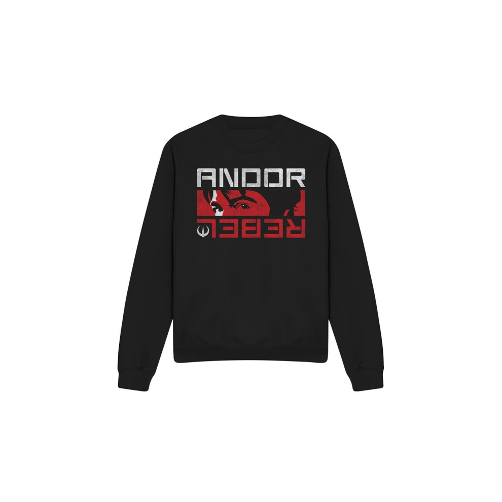 (L, Black) Star Wars Unisex Adult Andor Rebel Spy Sweatshirt