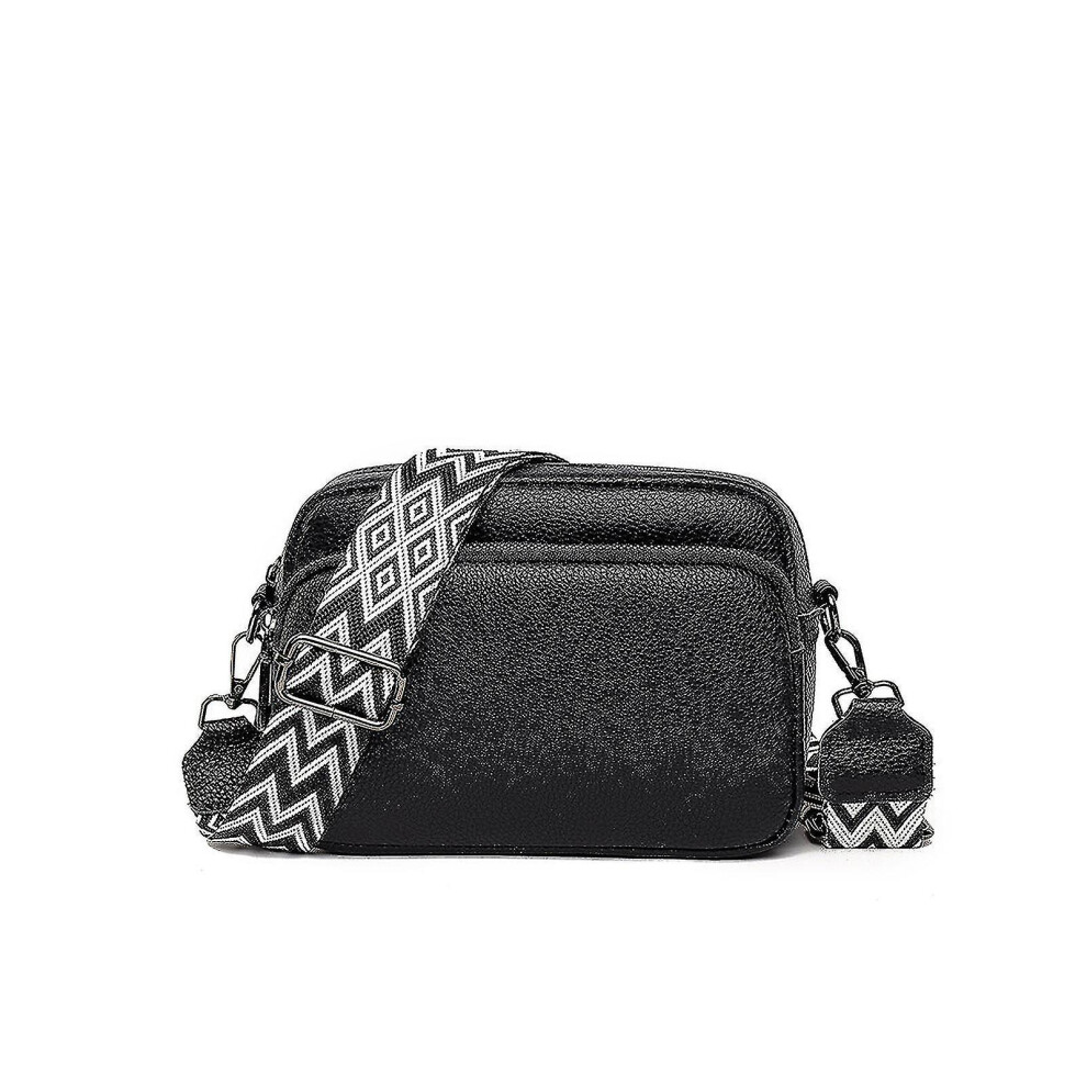 (Black) Crossbody Bag Women's Leather Small Shoulder Bag With Wide Strap Zip And Removable Shoulder Strap  Jxlgv Yaying Shop
