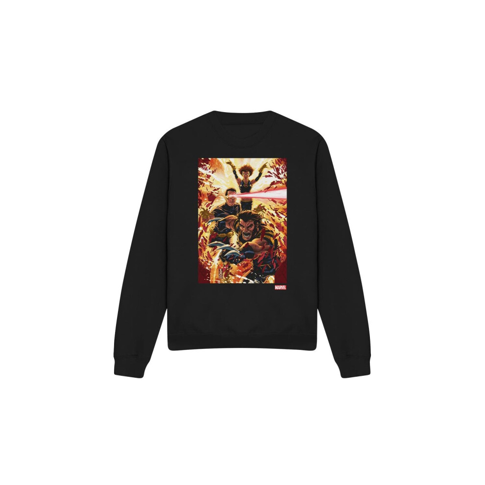 (S, Black) Marvel Unisex Adult X-Men Wolverine Cyclops Jean Grey Sweatshirt