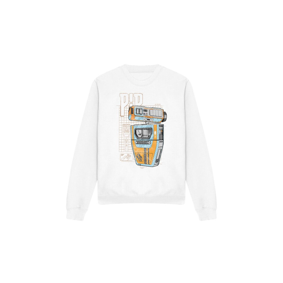 (XL, White) Star Wars: The Acolyte Unisex Adult Pip Droid Blueprint Sweatshirt