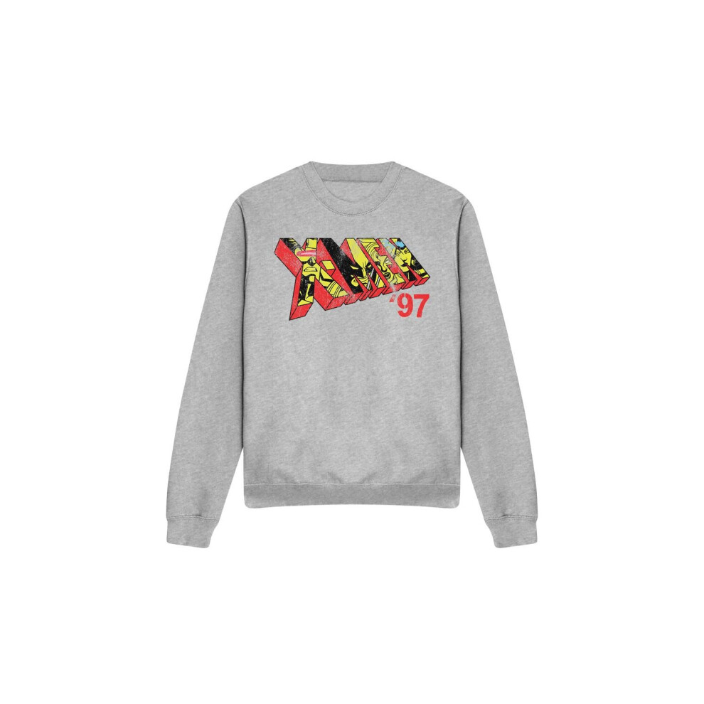 (XXL, Sport Heather) Marvel Unisex Adult X-Men 97 Comic Logo Sweatshirt