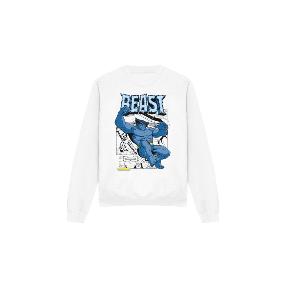 (XL, White) Marvel Unisex Adult X-Men Beast Comic Sweatshirt