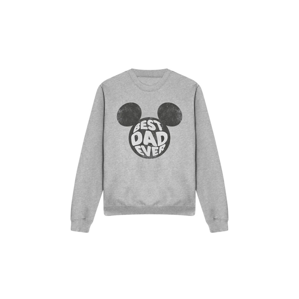 (M, Sport Heather) Disney Unisex Adult Best Dad Ever Mickey Mouse Sweatshirt