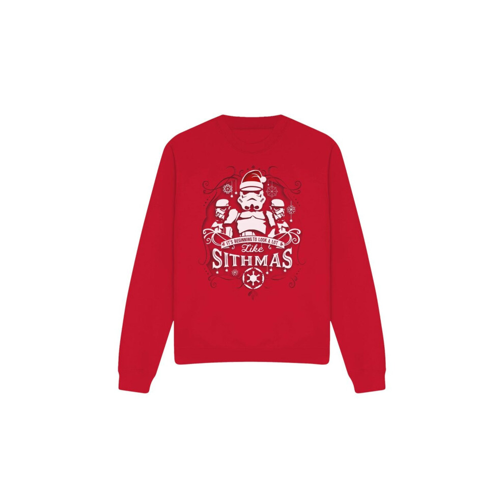 (XL, Red) Star Wars Unisex Adult Beginning To Look A Lot Like Sithmus Christmas Sweatshirt