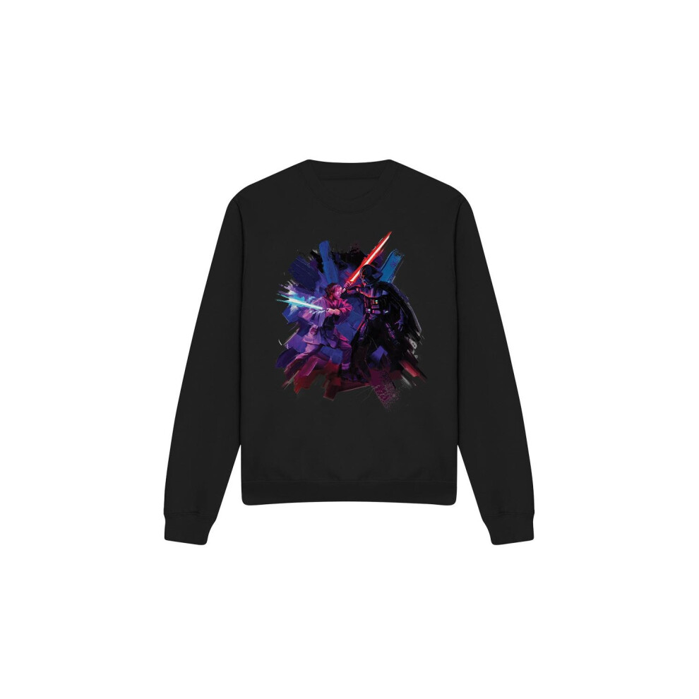 (S, Black) Star Wars Unisex Adult Obi Wan Kenobi Vader Painted Sweatshirt