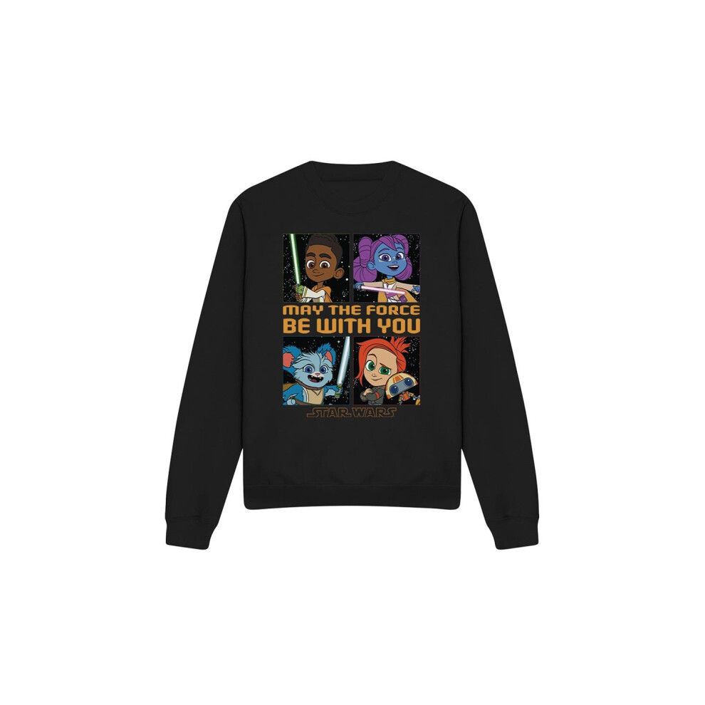 (M, Black) Star Wars Unisex Adult Young Jedi Adventure Among The Stars Sweatshirt