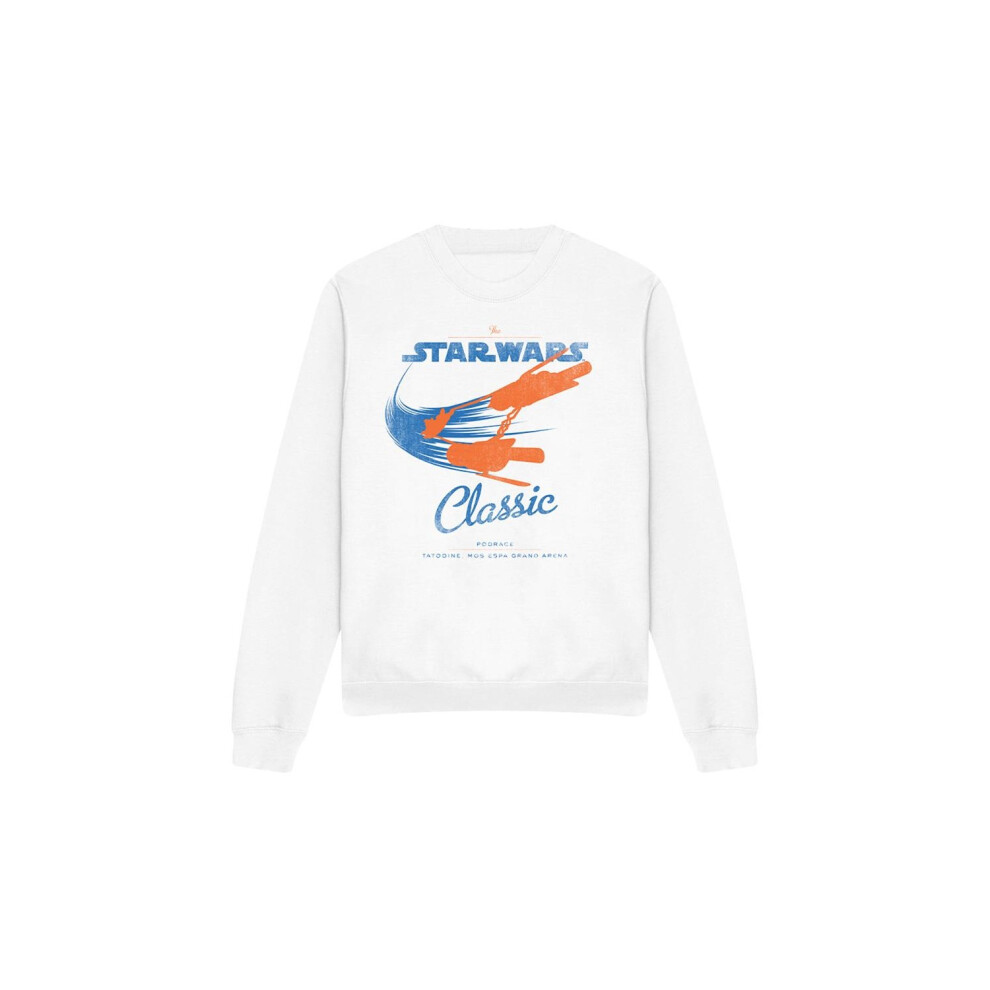 Star Wars Women's White (S, ) Unisex Adult Classic Sweatshirt