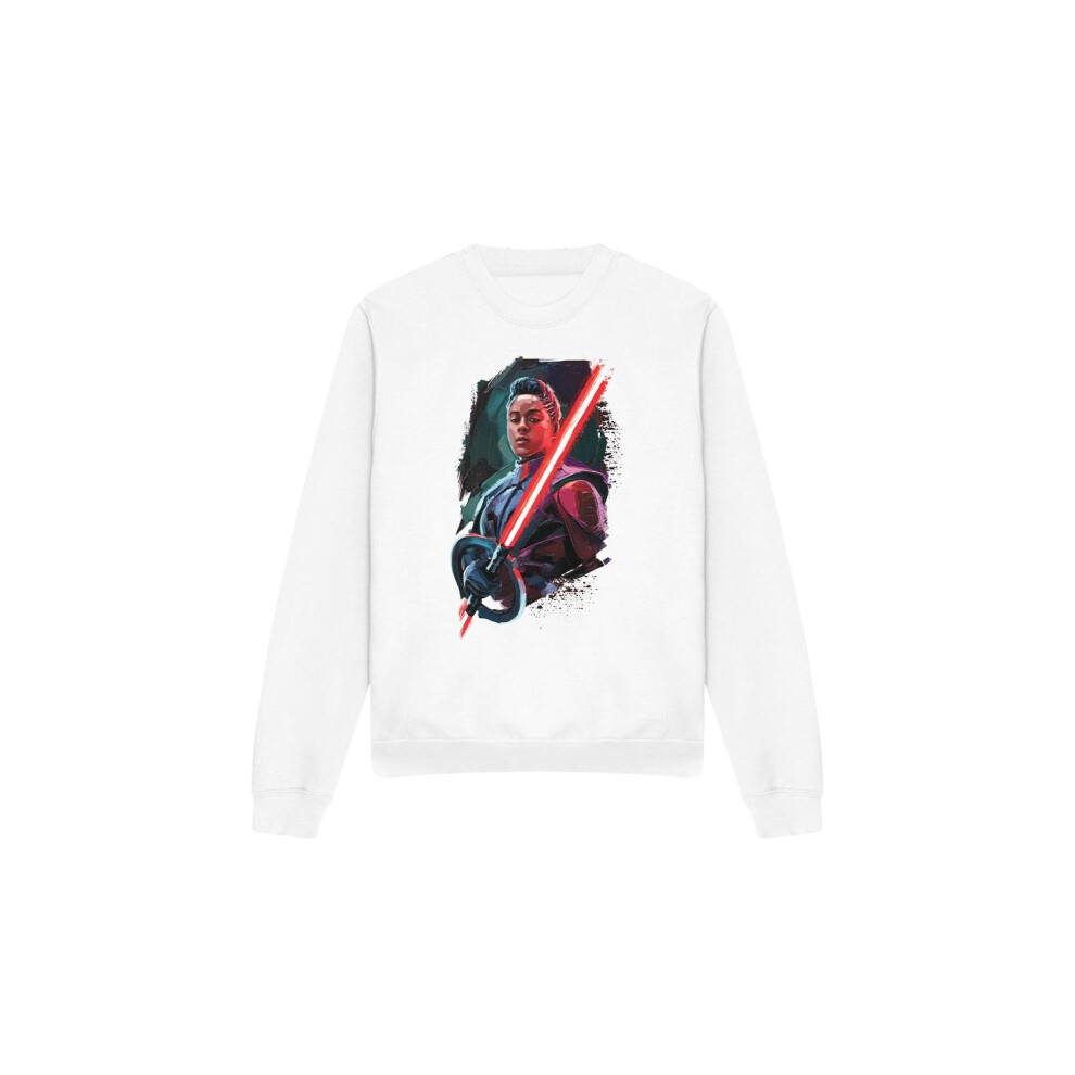 (M, White) Star Wars Unisex Adult Obi Wan Kenobi Reva Painted Sweatshirt