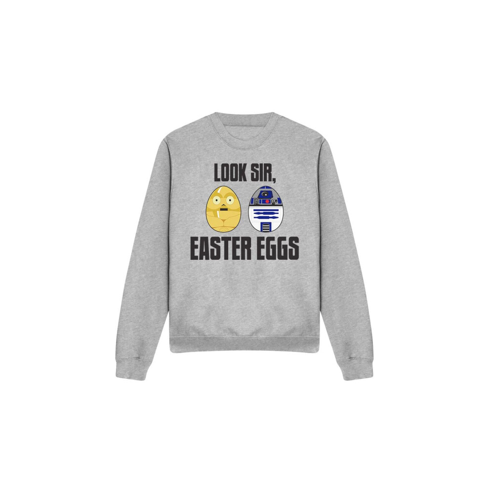 (S, Sport Heather) Star Wars Unisex Adult Look Sir, Easter Eggs Sweatshirt