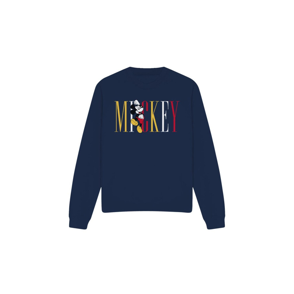 (XL, Navy) Disney Unisex Adult Mickey Mouse Multicolour Name Sweatshirt