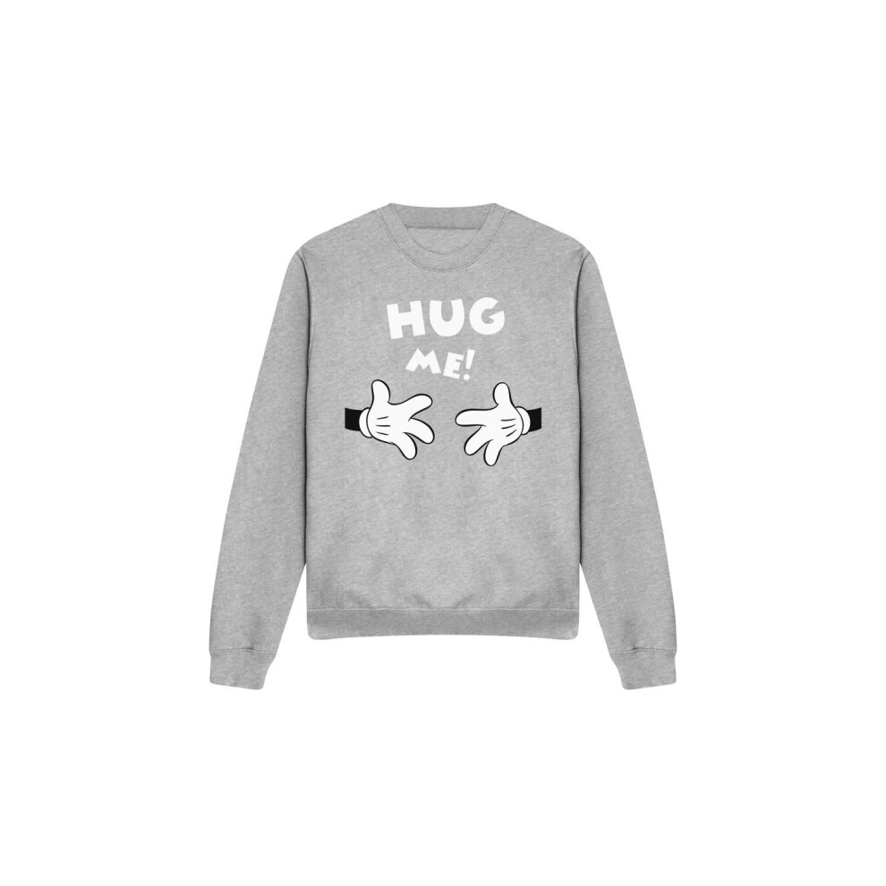 (S, Sport Heather) Disney Unisex Adult Hug Me Mickey Mouse Valentine's Day Sweatshirt