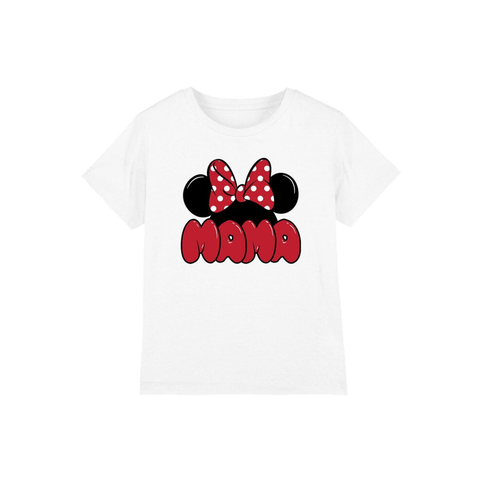 (12-13 Years, White) Disney Childrens/Kids Ears For Mama Minnie Mouse Mothers Day T-Shirt