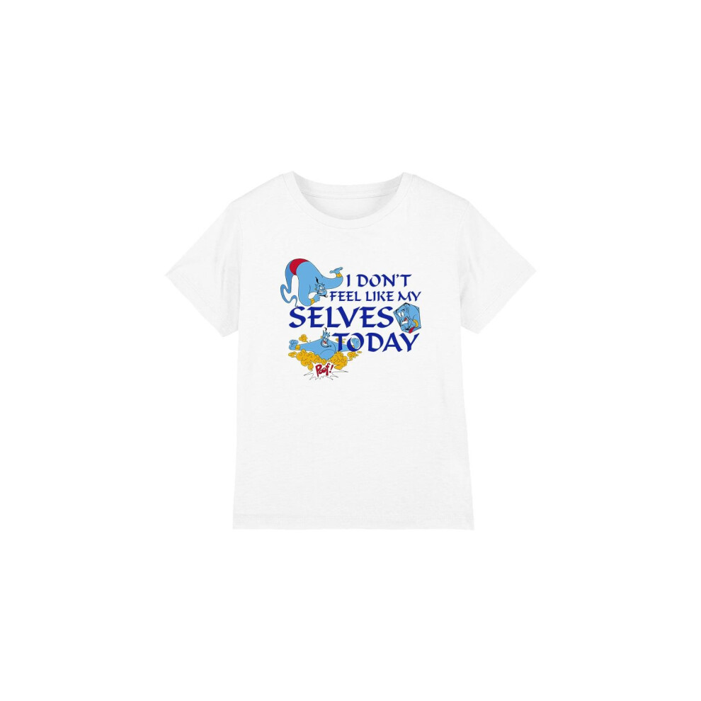 (3-4 Years, White) Aladdin Childrens/Kids I Don't Feel Like My Selves Today T-Shirt