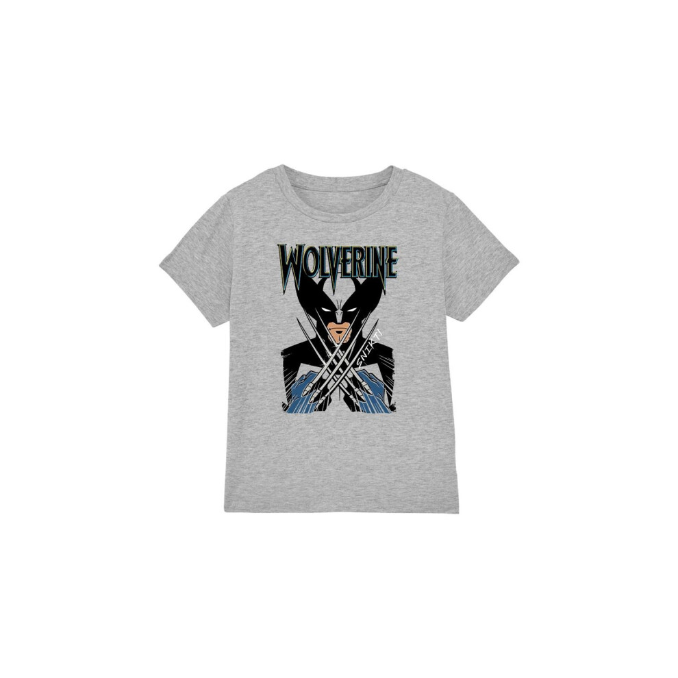 (7-8 Years, Sport Heather) Marvel Childrens/Kids X-Men Wolverine Action Shot T-Shirt