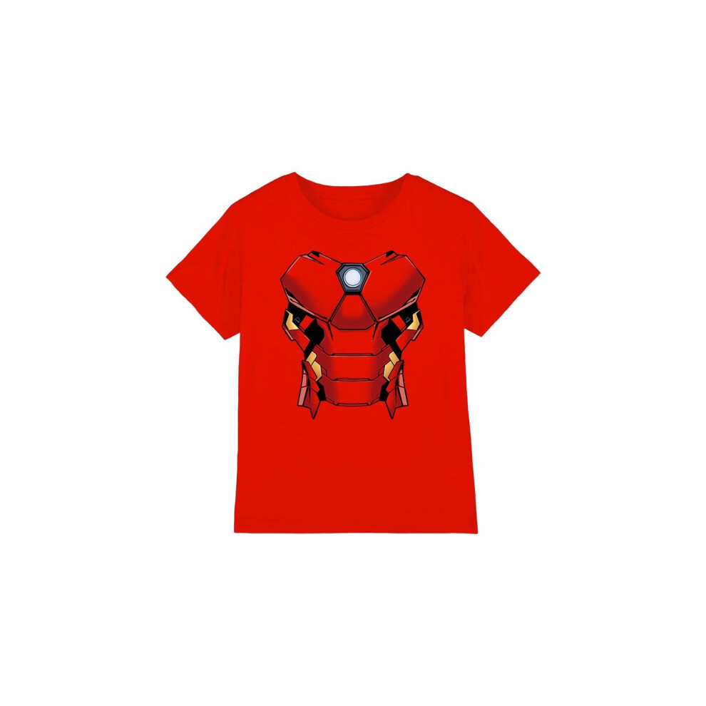 (12-13 Years, Red) Iron Man Childrens/Kids Costume T-Shirt