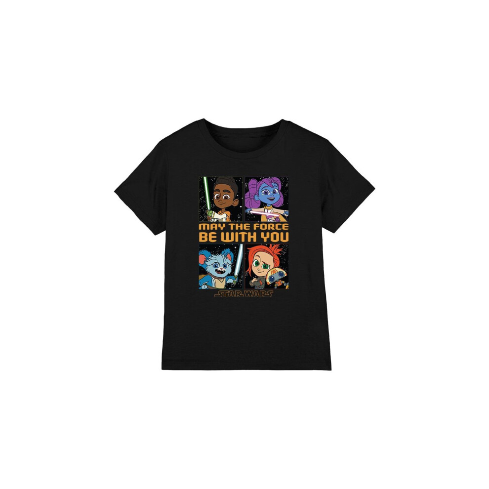 (3-4 Years, Black) Star Wars Childrens/Kids Young Jedi Adventure Among The Stars T-Shirt