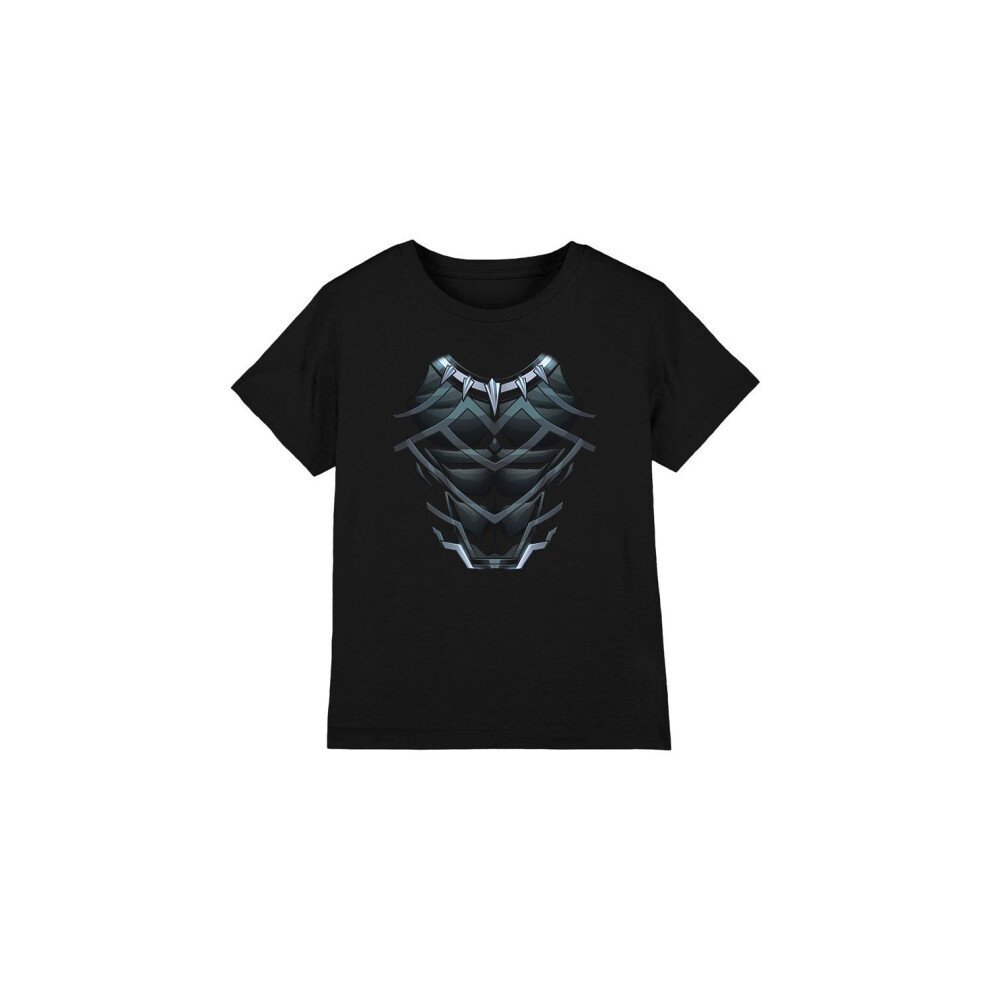 (12-13 Years, Black) Black Panther Childrens/Kids Costume T-Shirt