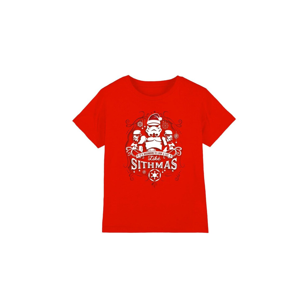 (7-8 Years, Red) Star Wars Childrens/Kids Beginning To Look A Lot Like Sithmus Christmas T-Shirt