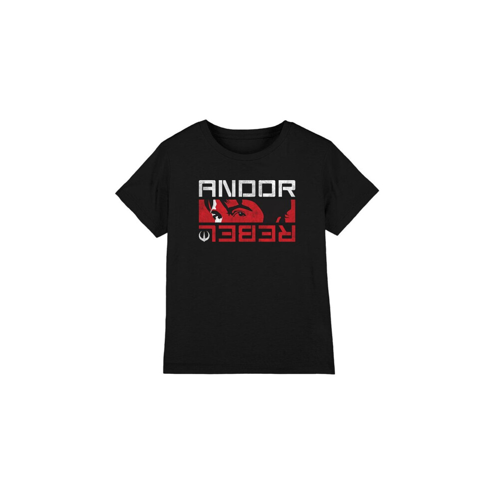 (7-8 Years, Black) Star Wars Childrens/Kids Andor Rebel Spy T-Shirt