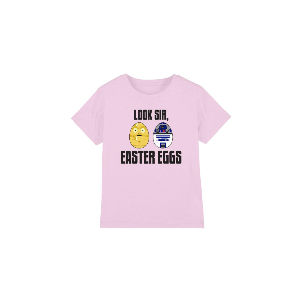 (3-4 Years, Pink) Star Wars Childrens/Kids Look Sir, Easter Eggs T-Shirt