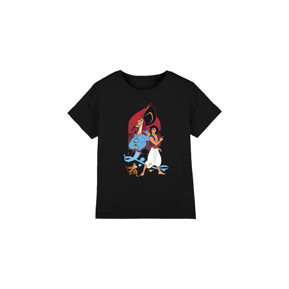 (5-6 Years, Black) Aladdin Childrens/Kids T-Shirt