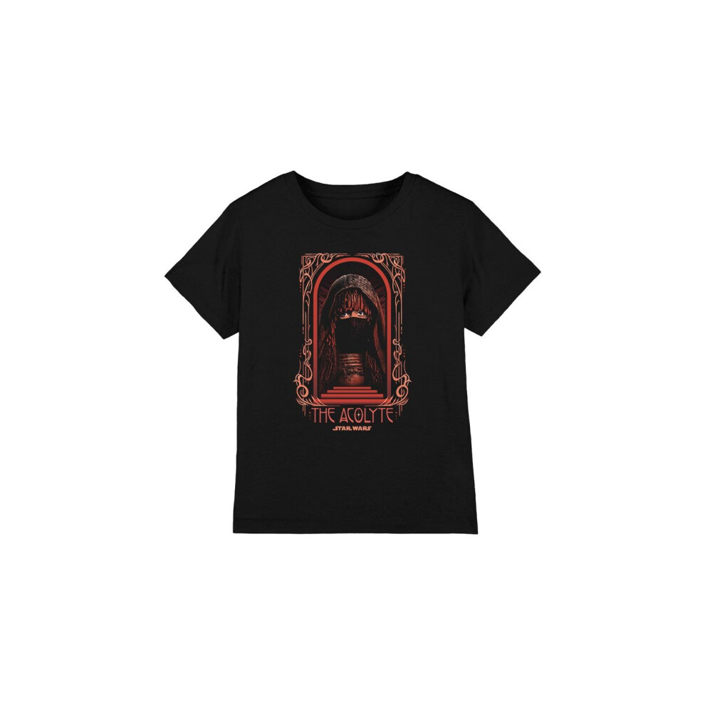 (3-4 Years, Black) Star Wars: The Acolyte Childrens/Kids Art Deco Masked T-Shirt