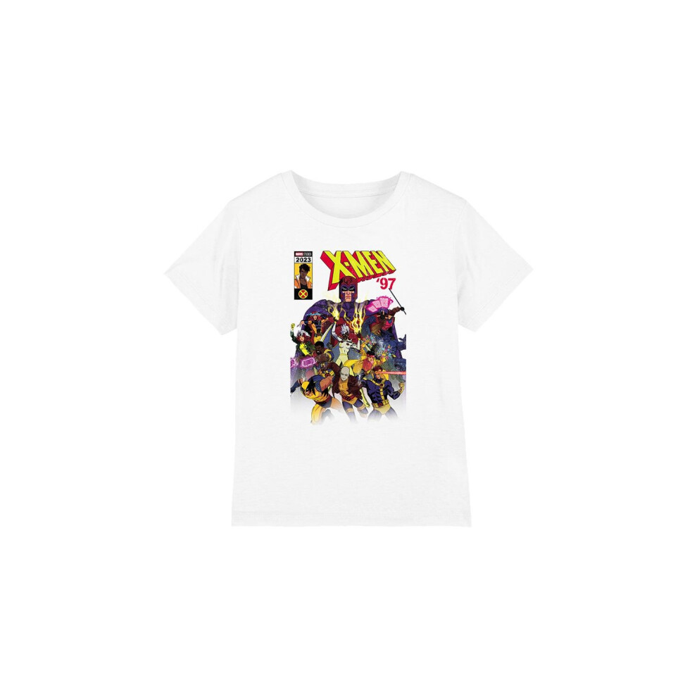 (7-8 Years, White) Marvel Childrens/Kids X-Men Comic Cover Team T-Shirt