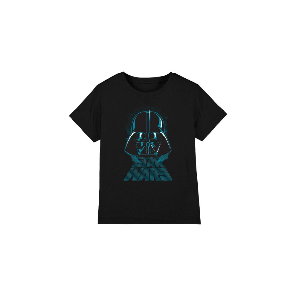 (12-13 Years, Black) Star Wars Childrens/Kids Darth Vader Distressed T-Shirt