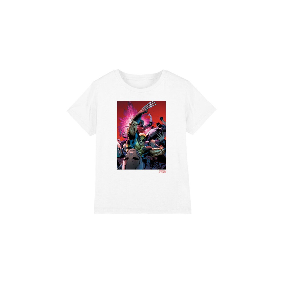 (3-4 Years, White) Marvel Childrens/Kids X-Men Wolverine Nightcrawler Comic Cover T-Shirt