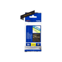 Brother TZe-354 24 mm (W) x 8 m (L) Labelling Tape Cassette Laminated Brother Genuine Supplies Gold on Black