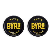 BYRD Matte Pomade 2-Pack - Medium Hold Matte Finish Voeg textuur toe en modelleer Veilig voor alle haartypen 3,35 oz per stuk (twee stuks)