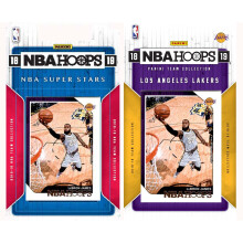Lizenziertes 2018-19 Hoops Team-Set der NBA Los Angeles Lakers plus 2018-19 Hoops All-Star-Set