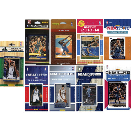 NBA Minnesota Timberwolves 9 Different Licensed Trading Card Team Sets