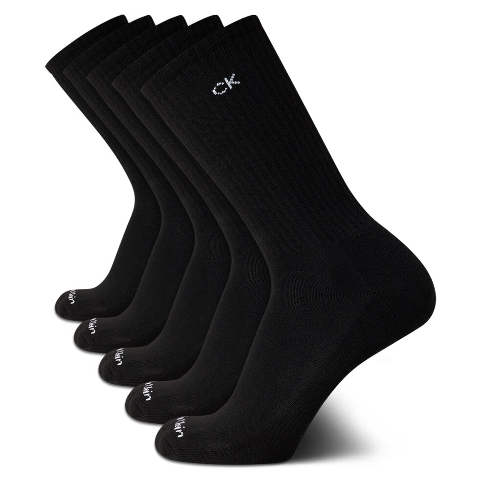 Calvin Klein Men's Athletic Socks - Cushion Crew Socks (5 Pack) Size 7-12 Black