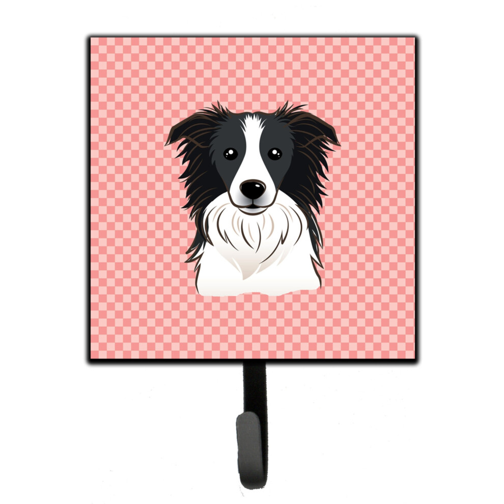 ""Caroline's Treasures BB1241SH4 Laisse Ou Porte-Cl S Border Collie Rose Damier Multicolore Petit Mod Le""-image
