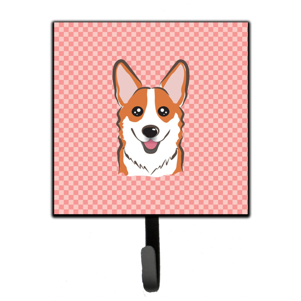 ""Caroline's Treasures BB1254SH4 Porte-Cl S Ou Laisse Pour Corgi Rose Damier, Petit Format, Multicolore""-image