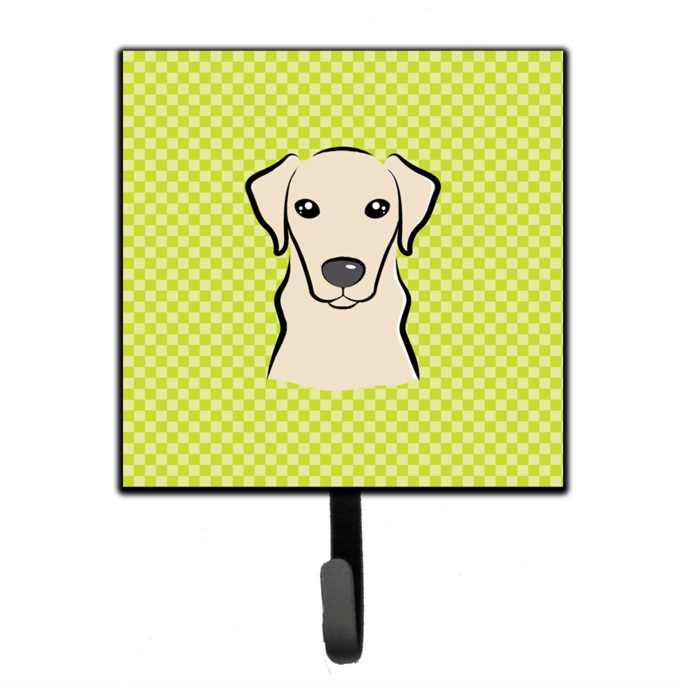""Caroline's Treasures BB1284SH4 Checkerboard Lime Green Yellow Labrador Leine Oder Schl Sselhalter Small Multicolor""""-image