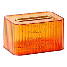 (Transparent Orange, One size) Roll Tissue Paper Box With Spring Simple Durable Tissue Box For Office Restaurant Dorms