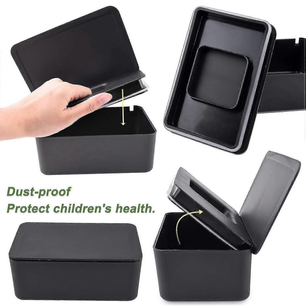 (, One Size) Wet Wipes Storage Box Wipes Dispenser Holder Tissue Storage Box Case With Lid Dustproof Black Konhill