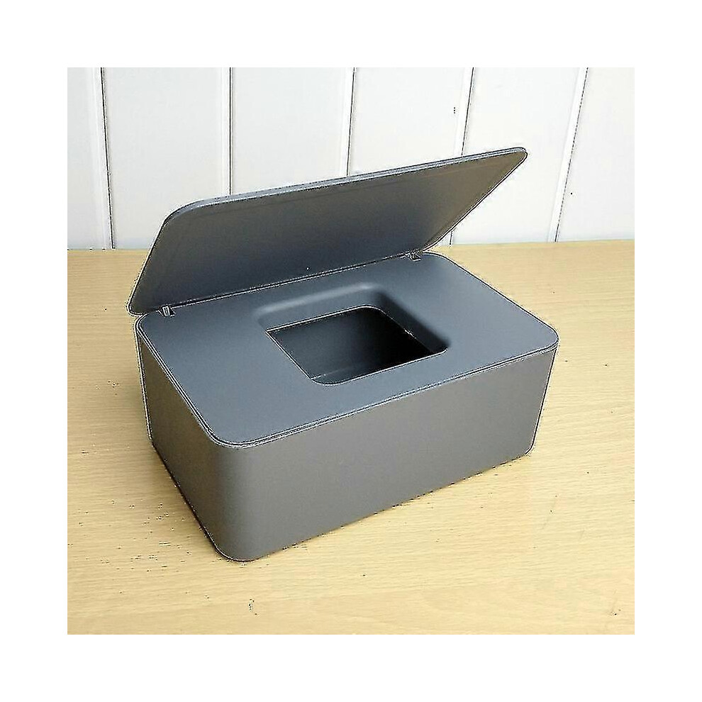 (, One Size) Wet Wipes Storage Box Wipes Dispenser Holder Tissue Storage Box Case With Lid Dustproof Grey Konhill